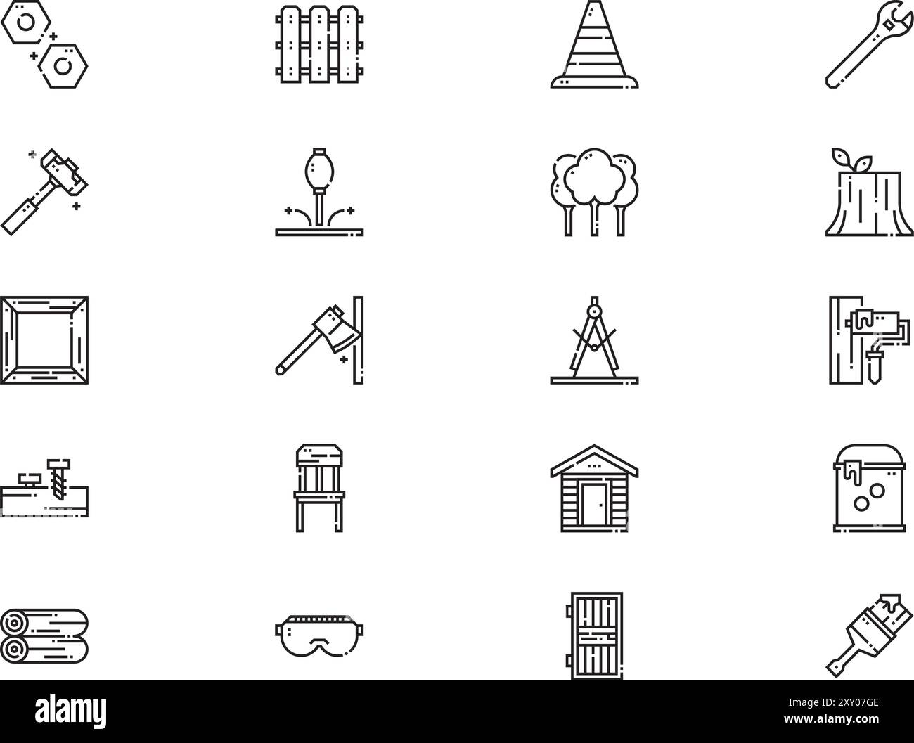 Nuts collection vector illustration Black and White Stock Photos ...