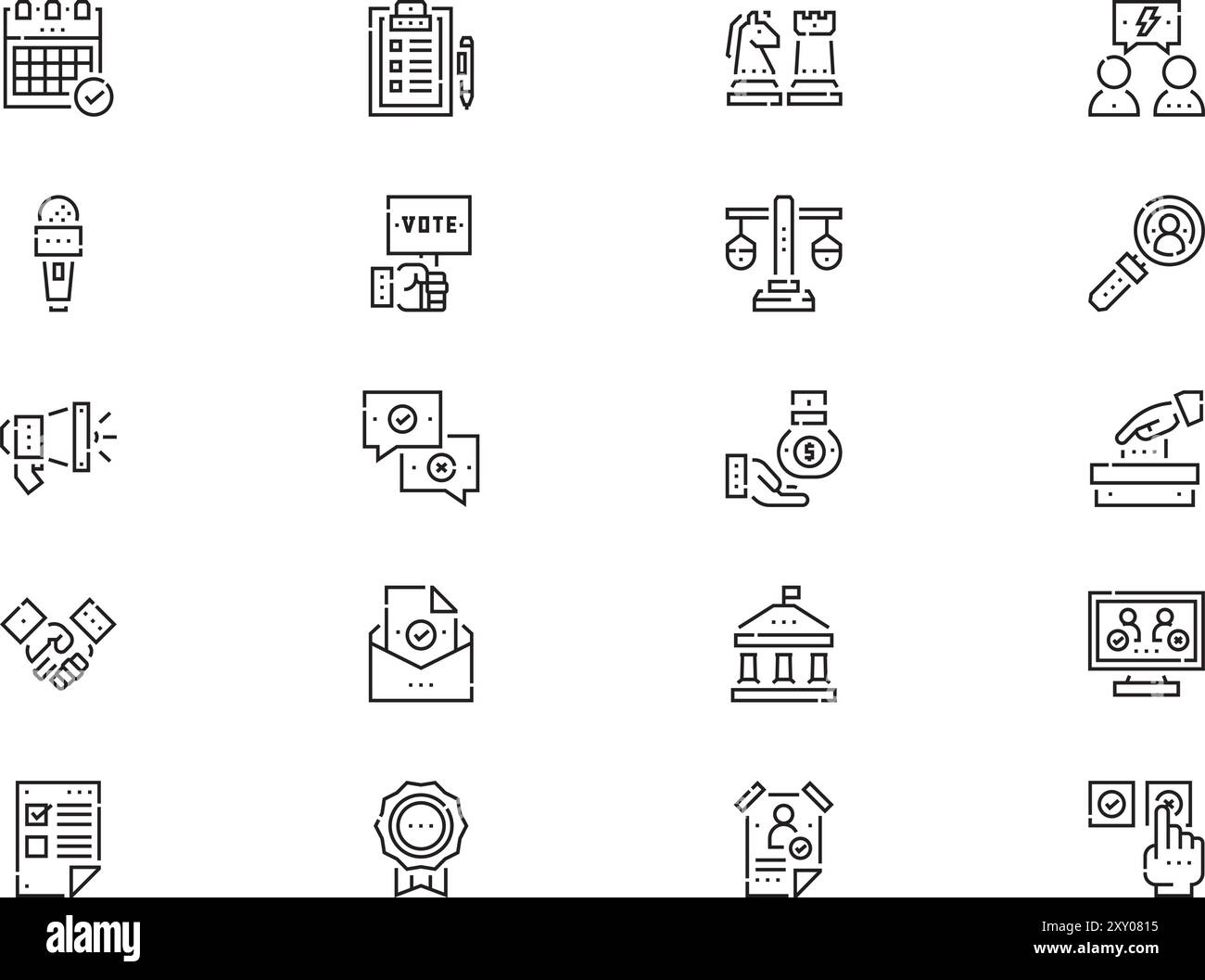 Voting elections icons collection is a vector illustration with ...