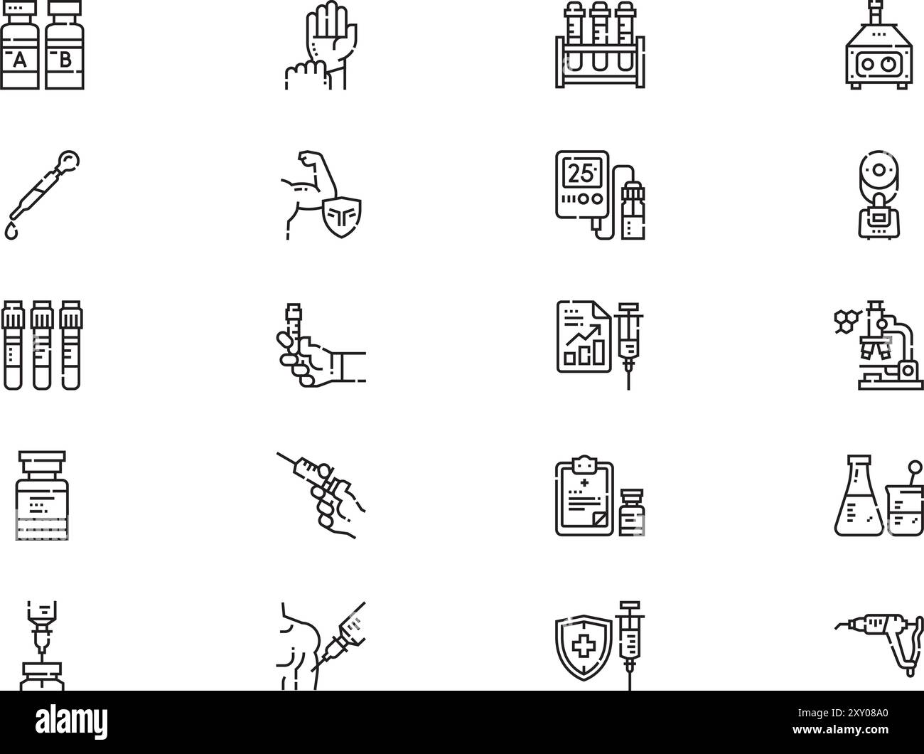 Vaccination icons collection is a vector illustration with editable ...