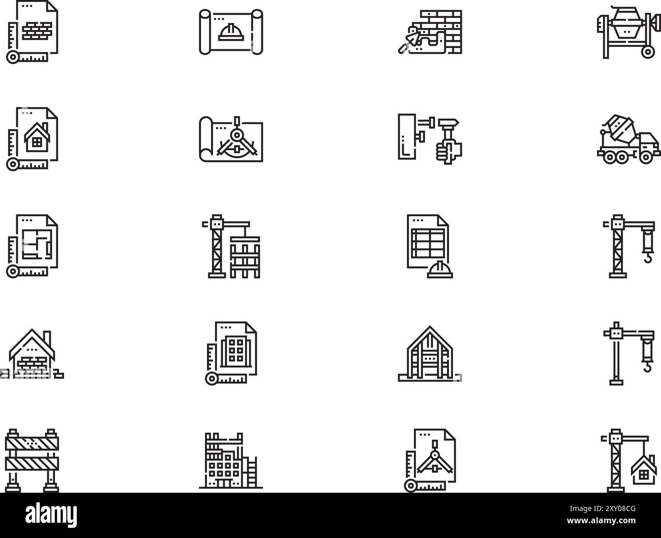 Construction icons collection is a vector illustration with editable ...