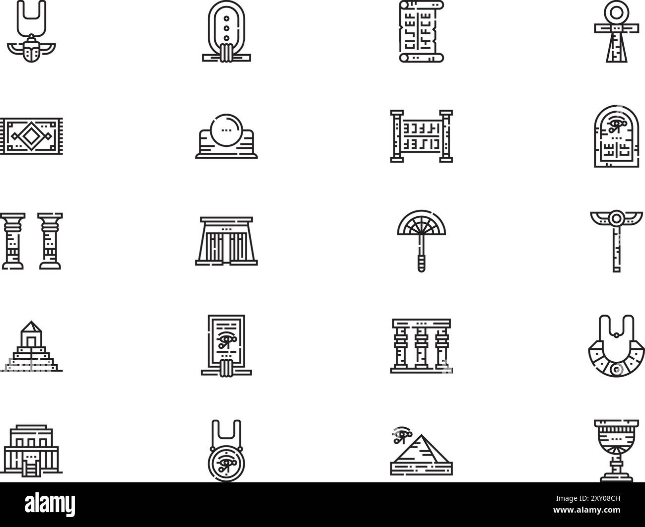 Egypt icons collection is a vector illustration with editable stroke ...