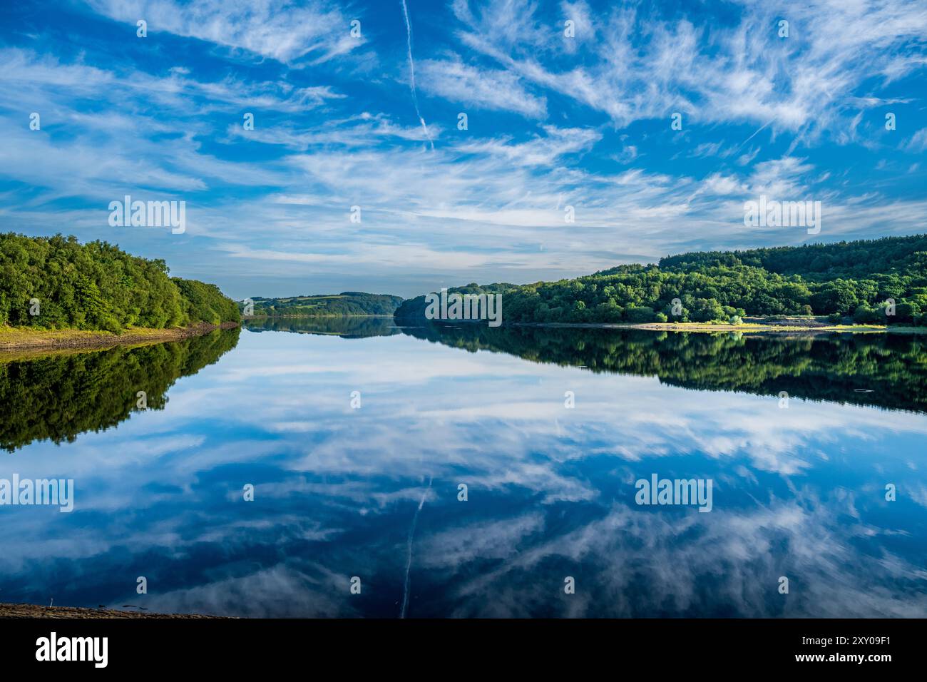 Early morning light accross Anglezarke Reservoir Lancashire England UK  United Utilities Stock Photo