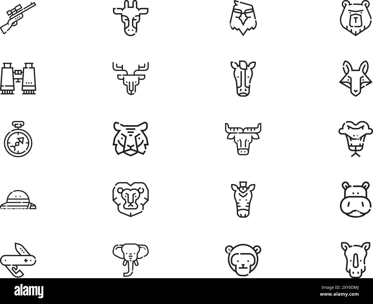 Safari icons collection is a vector illustration with editable stroke ...