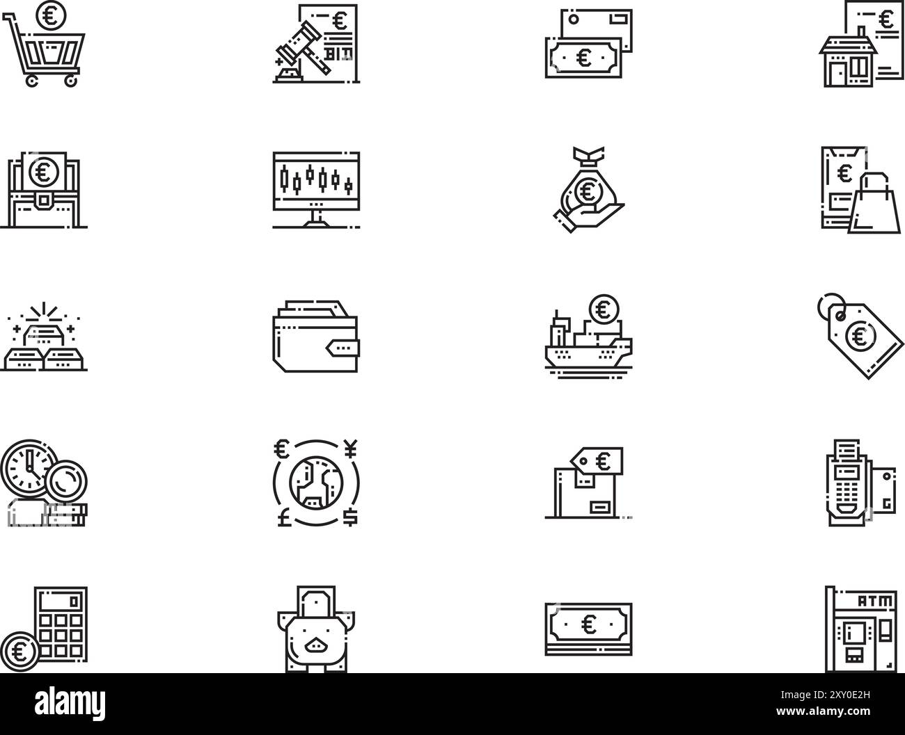 Economy icons collection is a vector illustration with editable stroke ...