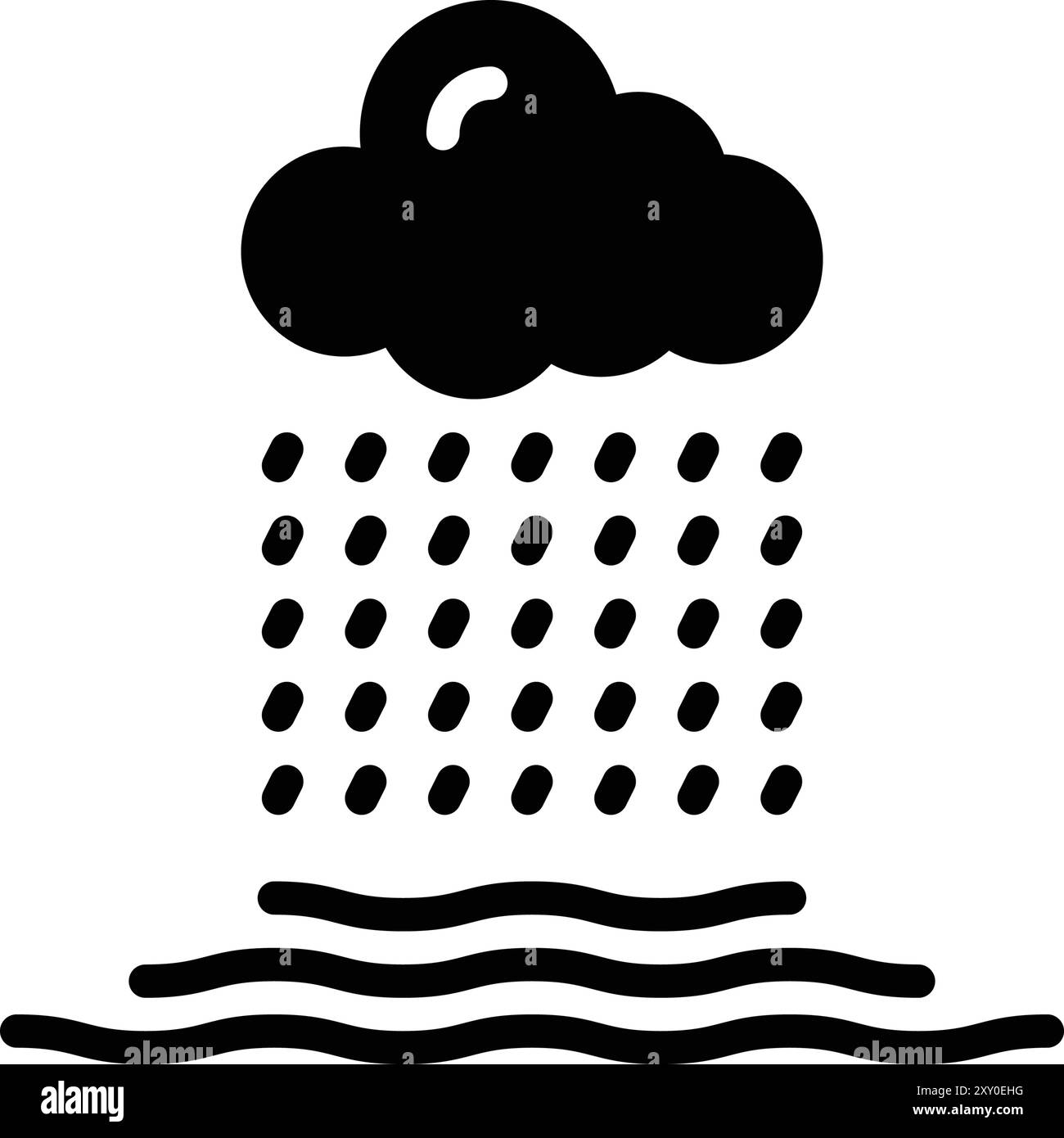 Weather icon heavy rain illustration Black and White Stock Photos ...