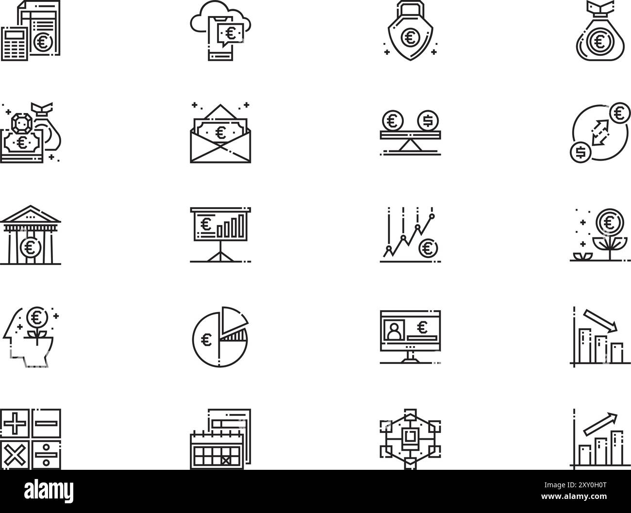 Economy icons collection is a vector illustration with editable stroke ...