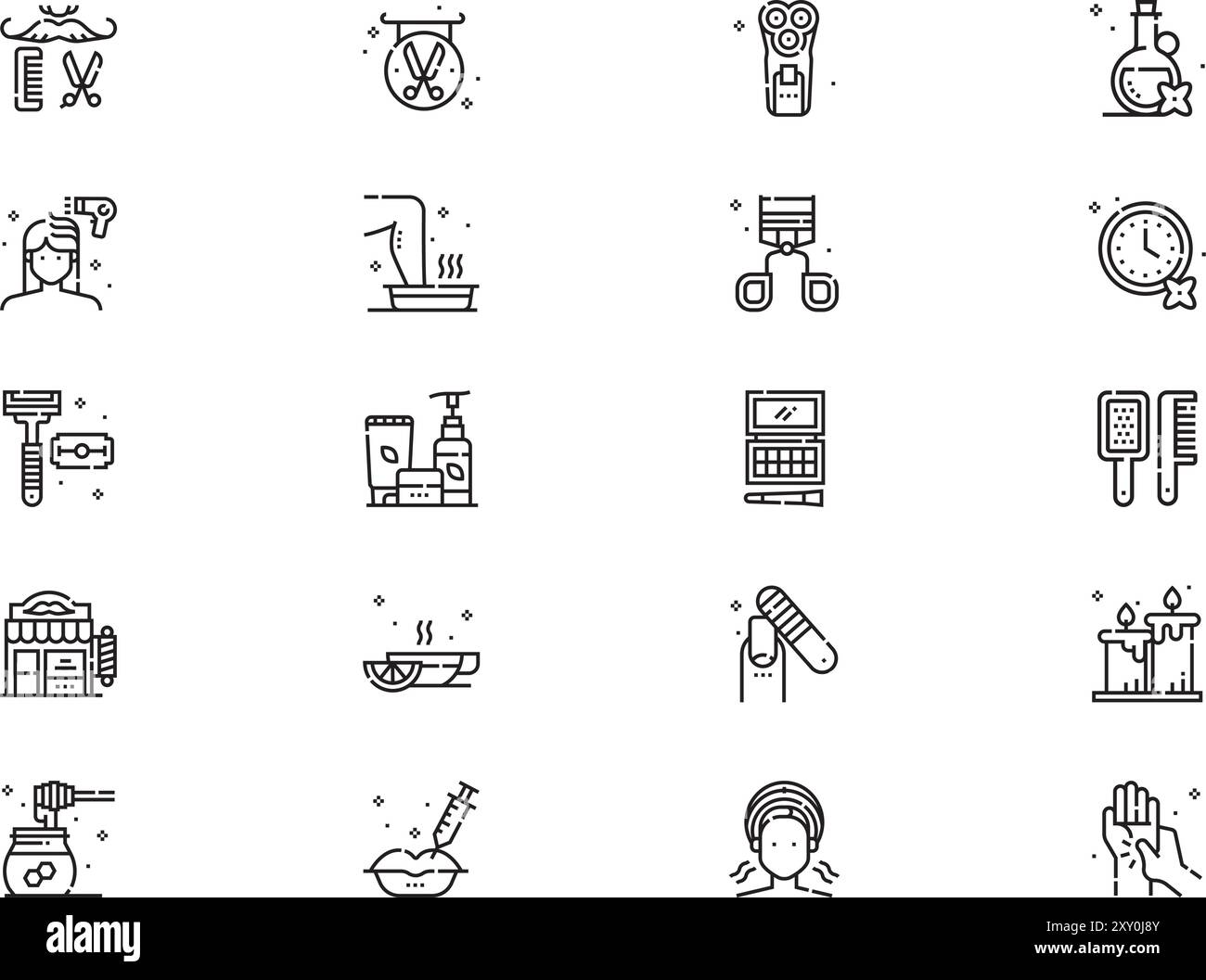 Beauty salon icons collection is a vector illustration with editable ...