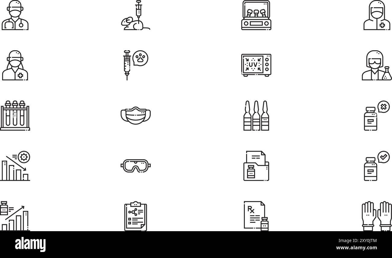 Vaccination icons collection is a vector illustration with editable ...