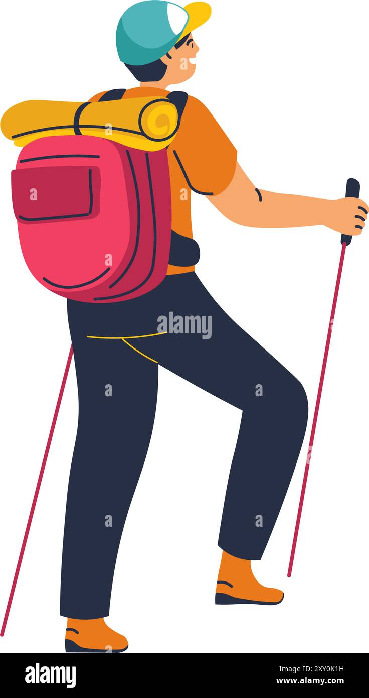 Hiker Standing On Rocky Peak Stock Vector Image & Art - Alamy