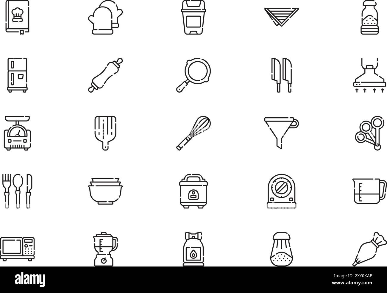 Kitchen icons collection is a vector illustration with editable stroke ...
