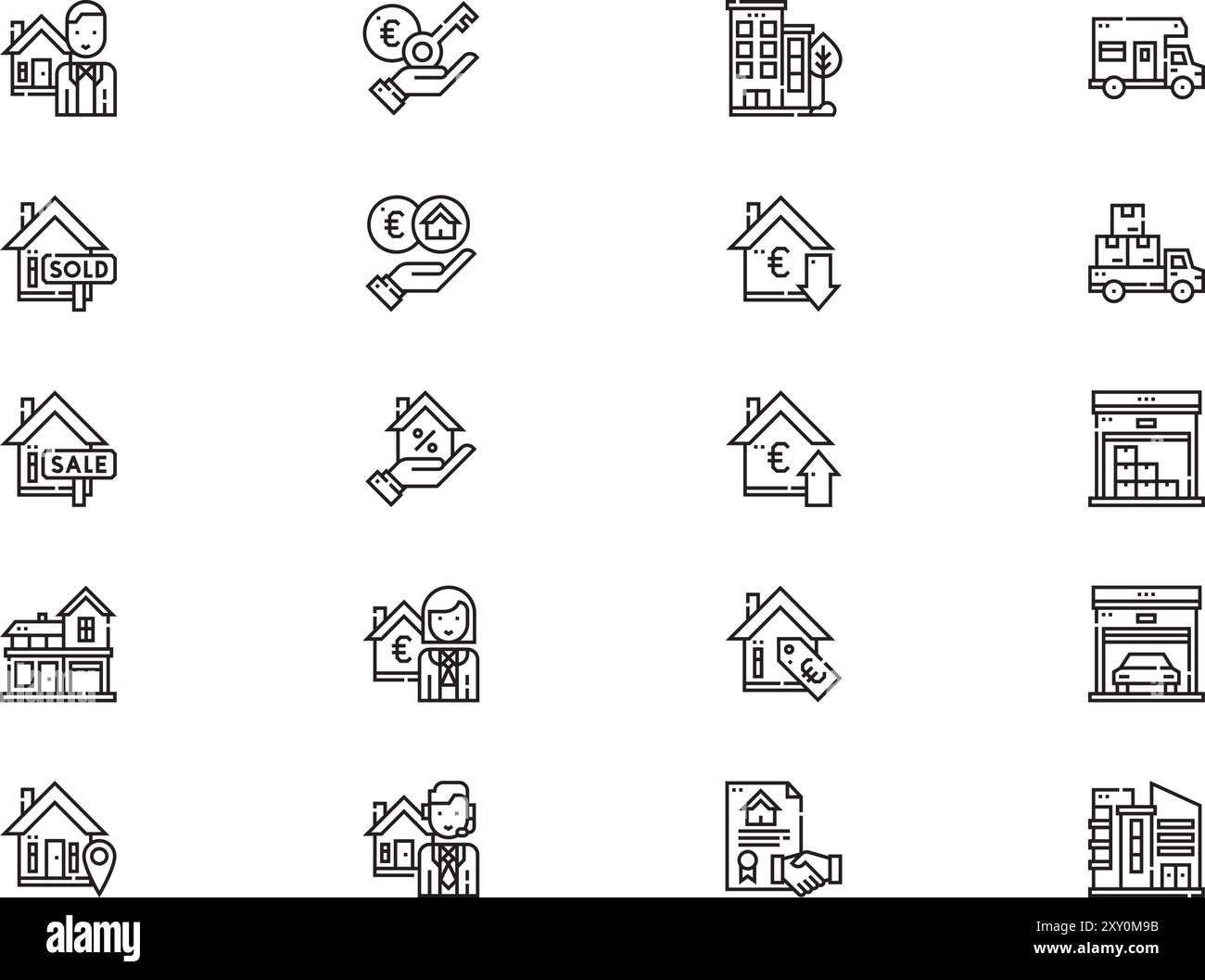 House rental icons collection is a vector illustration with editable ...