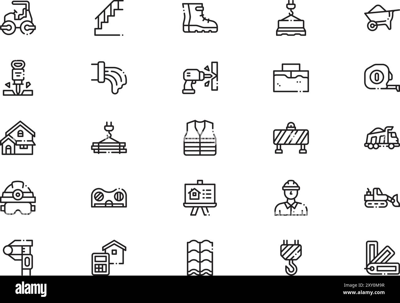 Construction icons collection is a vector illustration with editable ...
