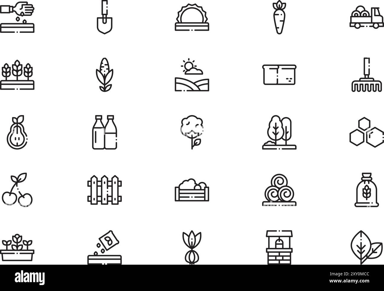 Agriculture icons collection is a vector illustration with editable ...