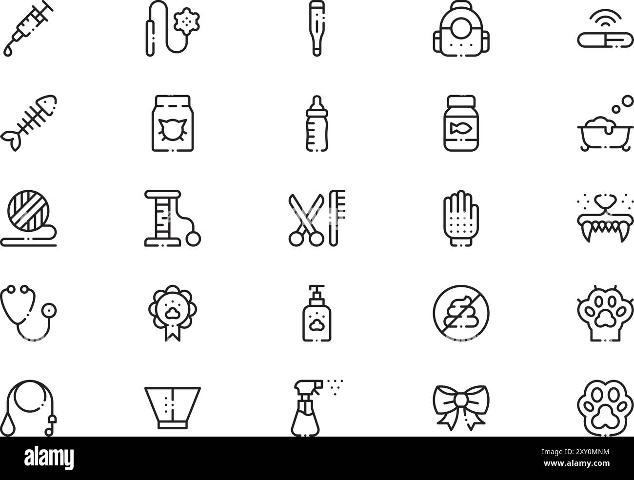 Cats icons collection is a vector illustration with editable stroke ...