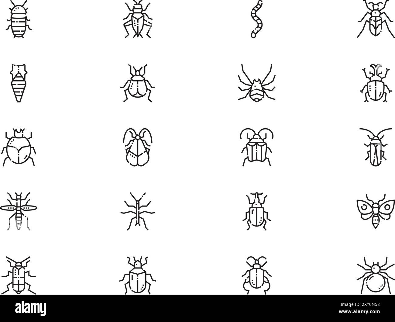 Insects icons collection is a vector illustration with editable stroke ...