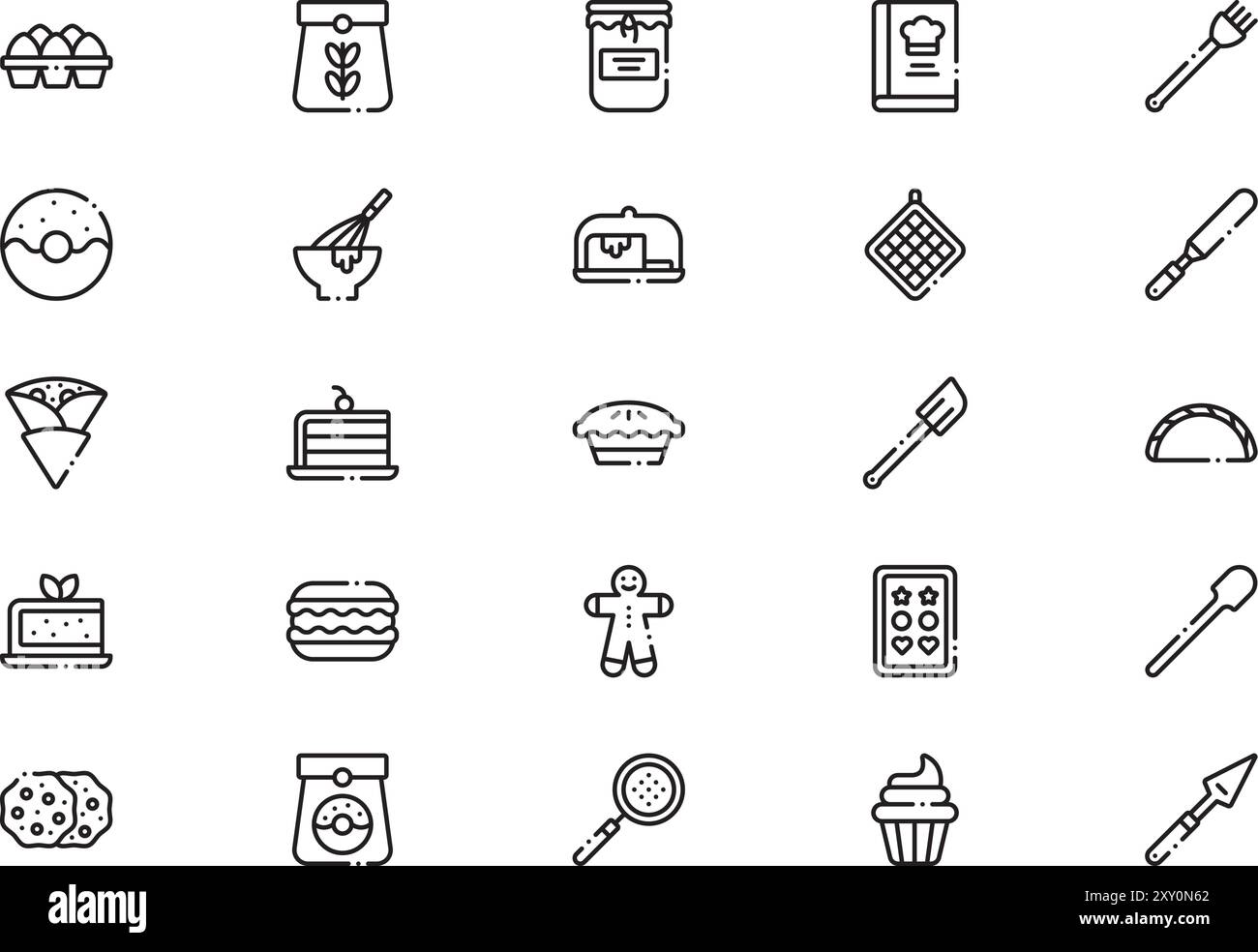 Bakery icons collection is a vector illustration with editable stroke ...