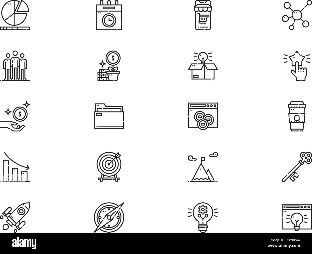 Startups icons collection is a vector illustration with editable stroke ...
