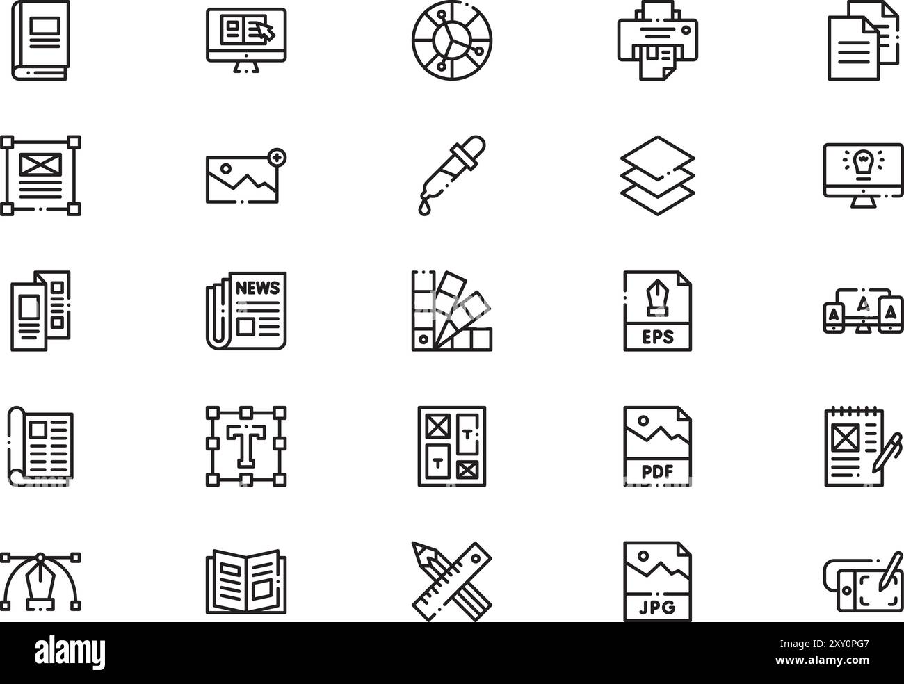 Editorial design icons collection is a vector illustration with ...