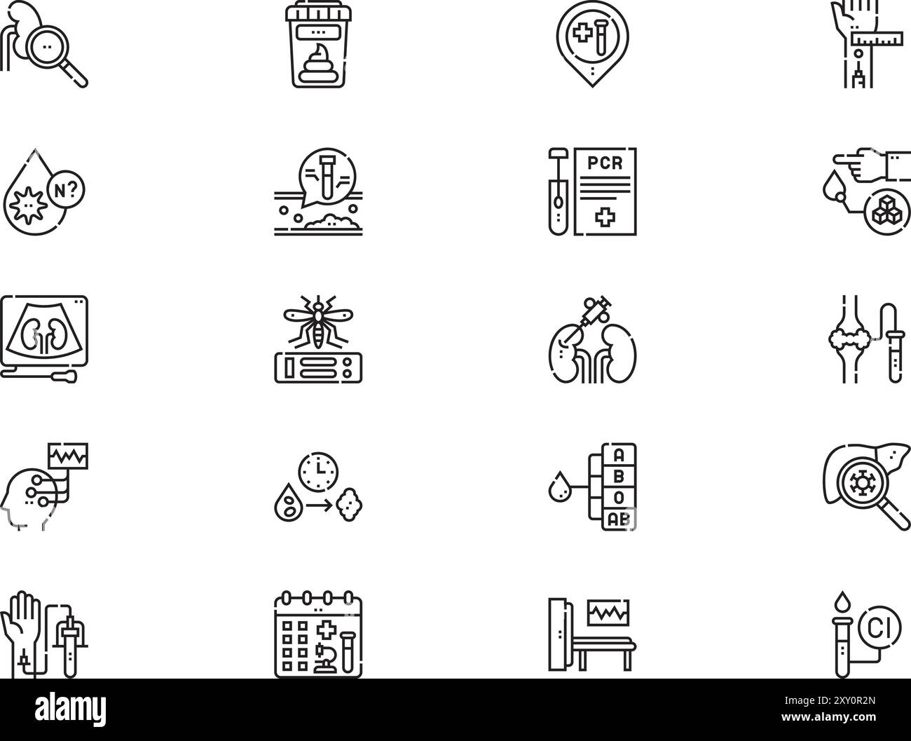 Medical tests icons collection is a vector illustration with editable ...