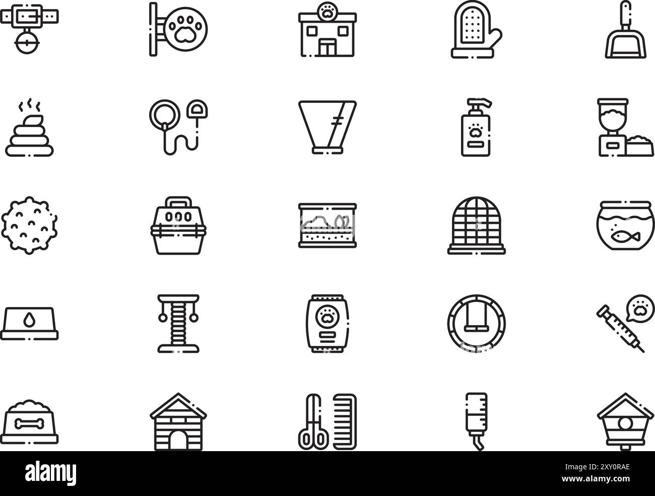 Pets icons collection is a vector illustration with editable stroke ...