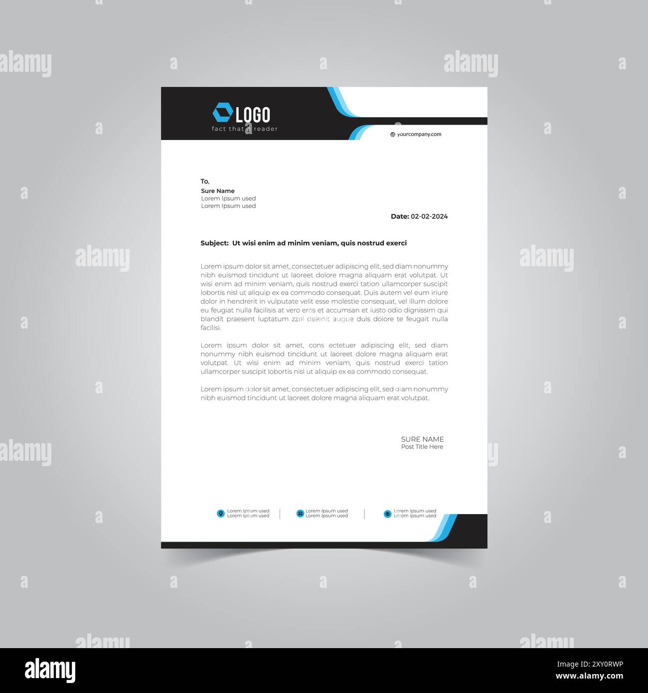 Corporate Business Letterhead Design Template Stock Vector