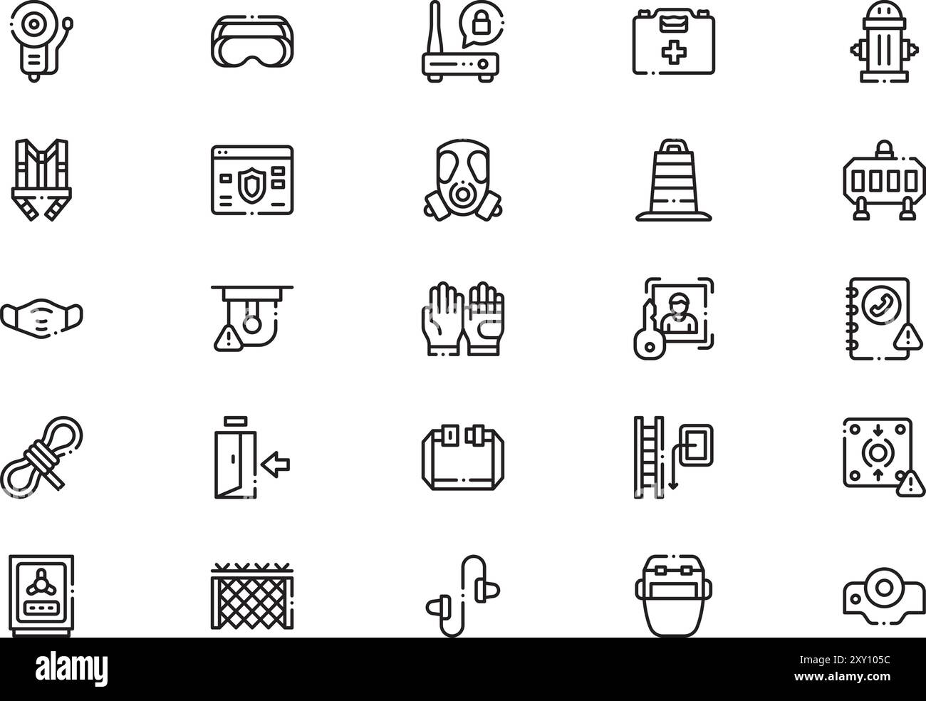 Security at work icons collection is a vector illustration with ...