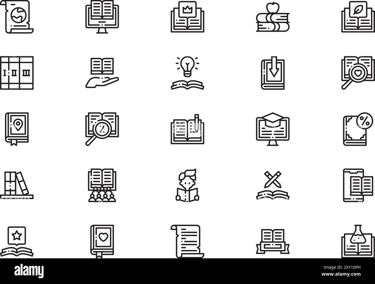 International literacy day icons collection is a vector illustration ...