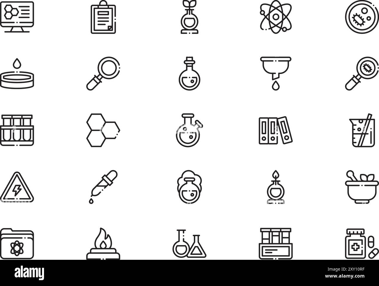 Laboratory icons collection is a vector illustration with editable ...