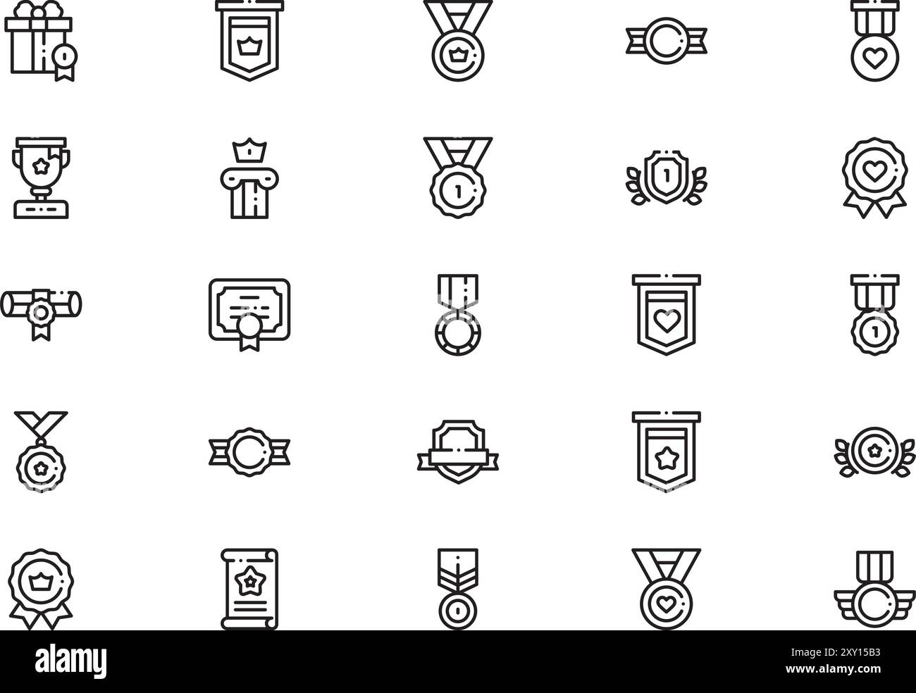 Rewards and badges icons collection is a vector illustration with ...