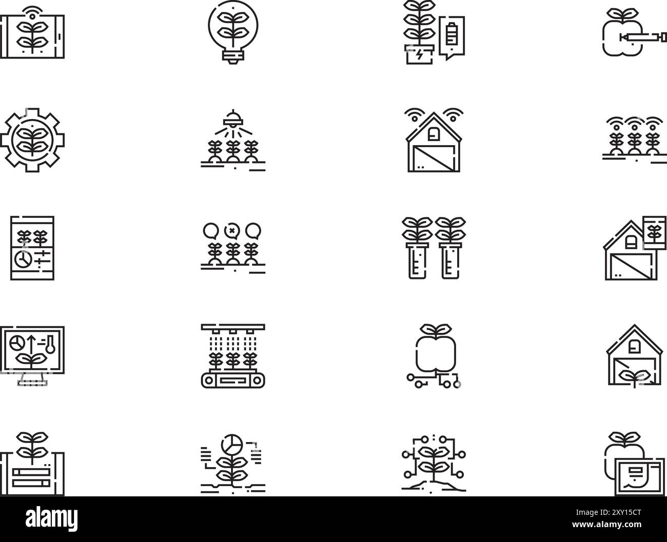 Smart farm icons collection is a vector illustration with editable ...