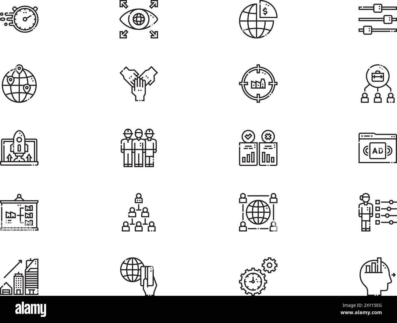 Strategy icons collection is a vector illustration with editable stroke ...