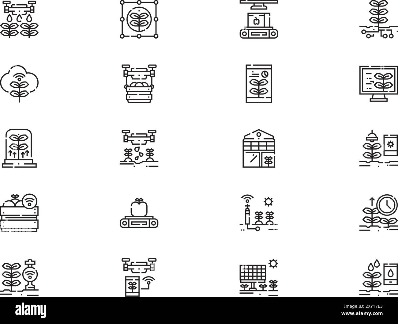 Smart farm icons collection is a vector illustration with editable ...