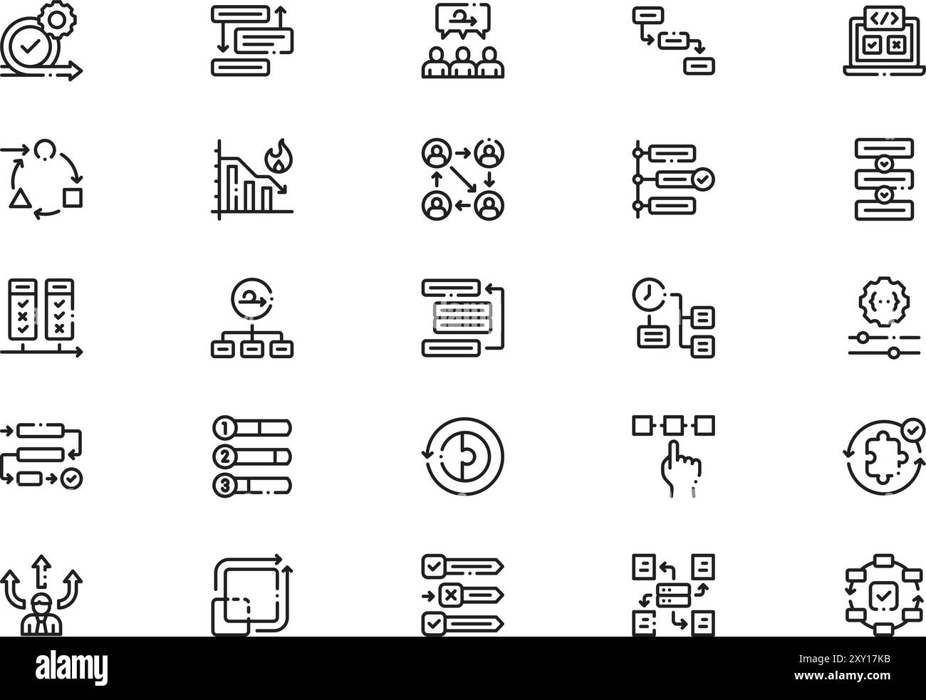 Scrum development icons collection is a vector illustration with ...