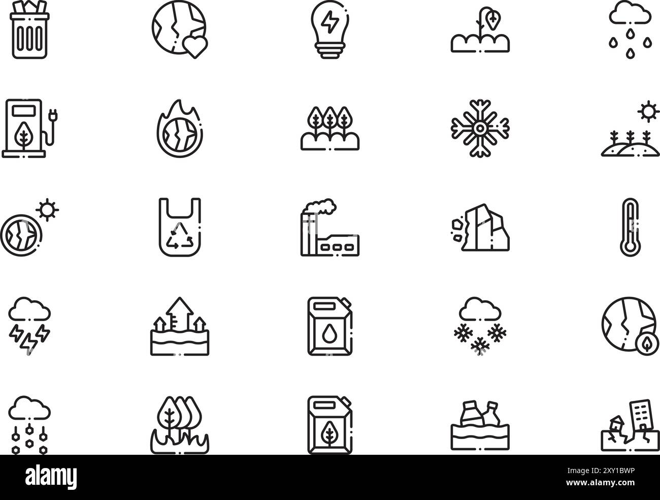 Climate change lineal of icons collection is a vector illustration with ...