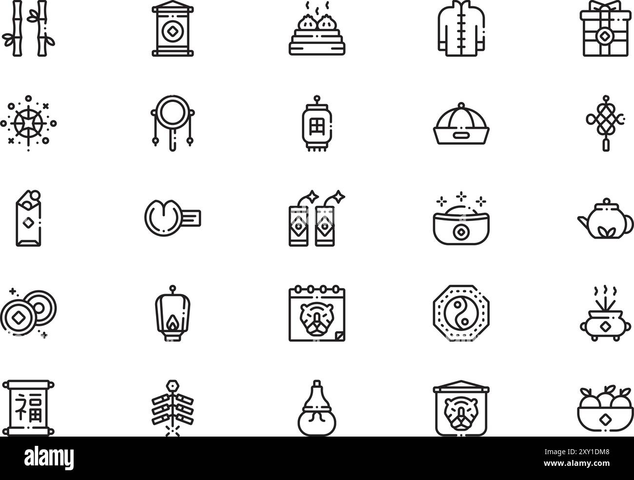 Chinese new year icons collection is a vector illustration with ...