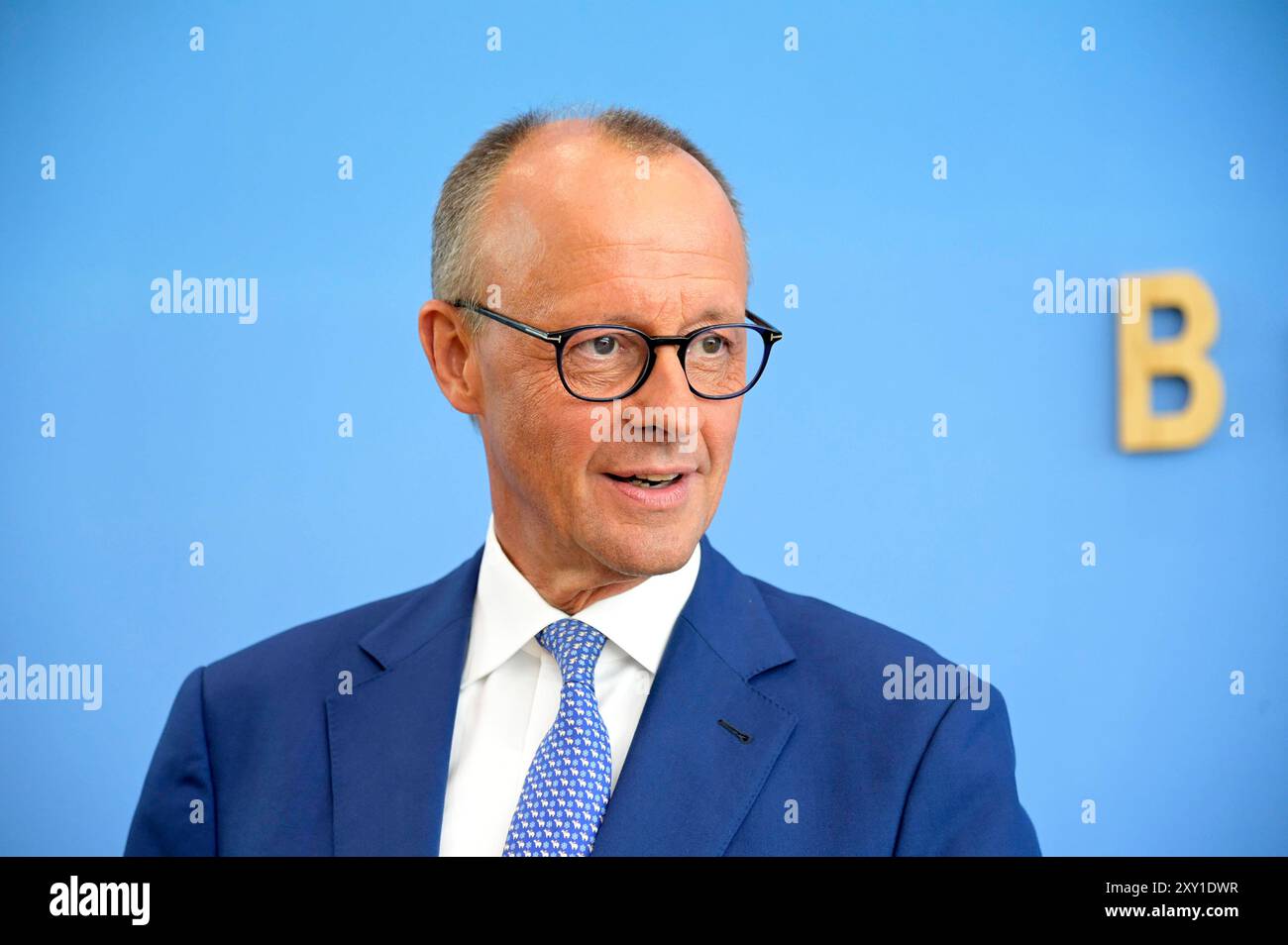 Friedrich Merz bei der Bundespressekonferenz Konsequenzen aus Solingen ...
