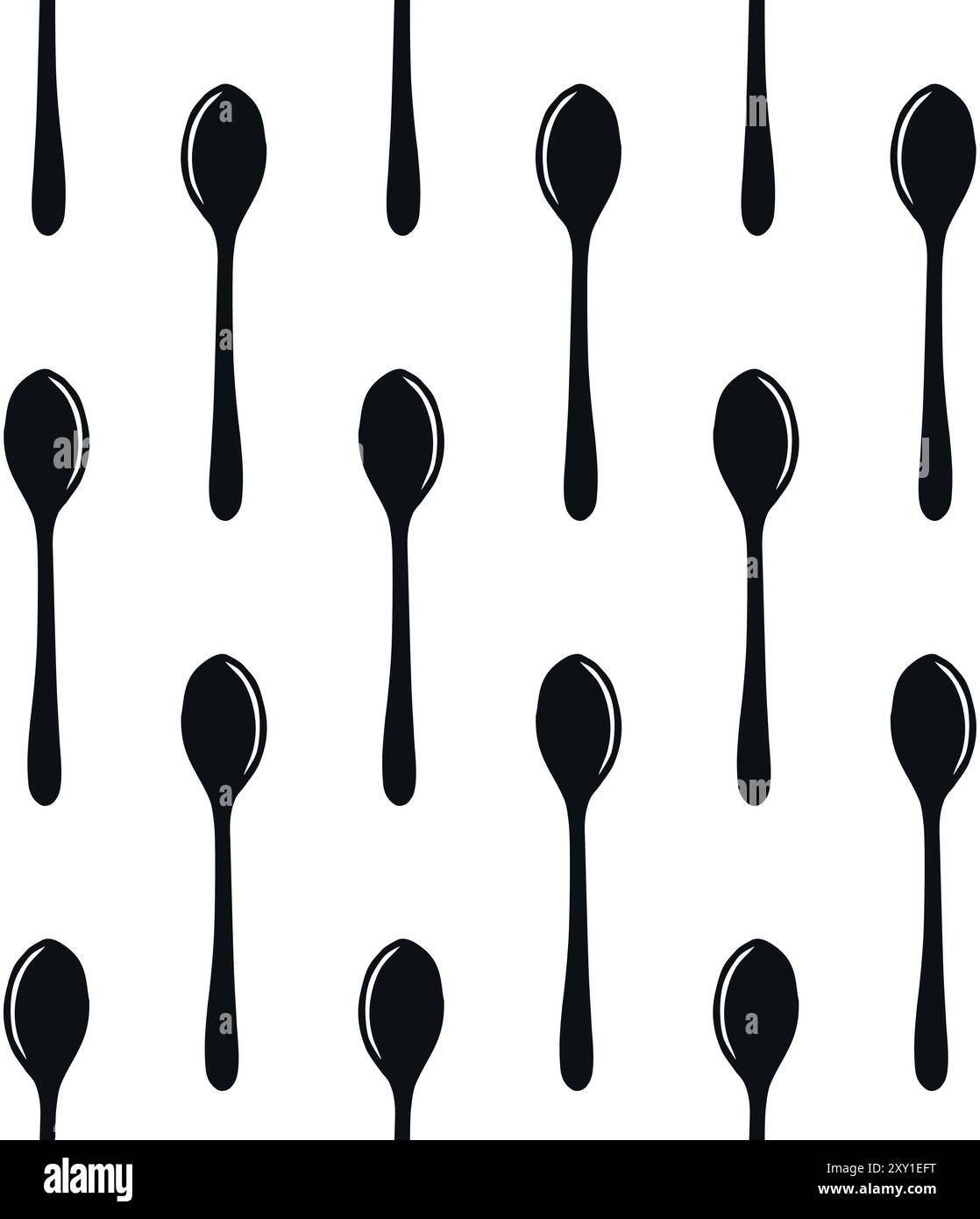 Vector seamless pattern of hand drawn doodle sketch spoon isolated on ...