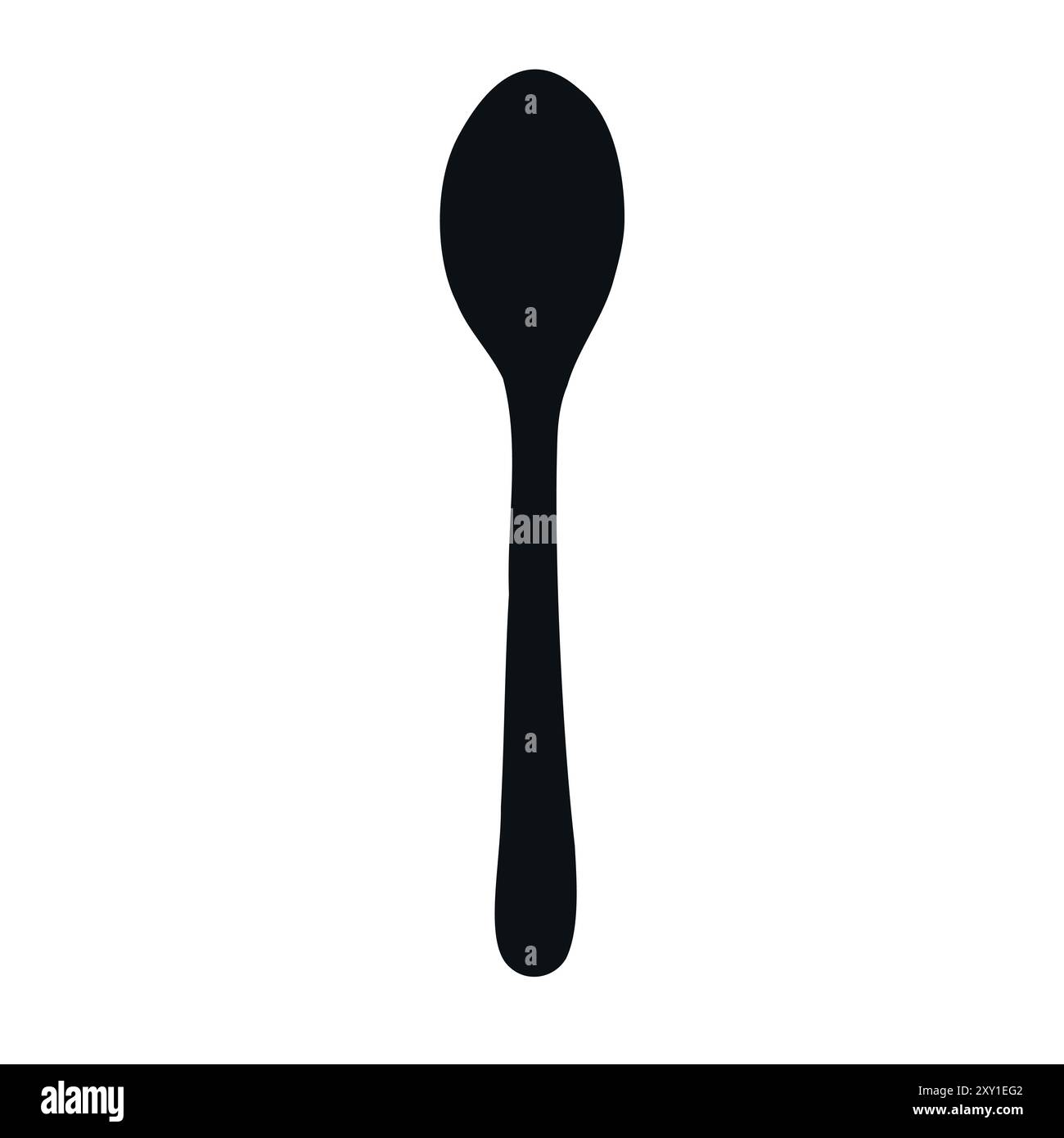 Vector hand drawn spoon silhouette isolated on white background Stock ...