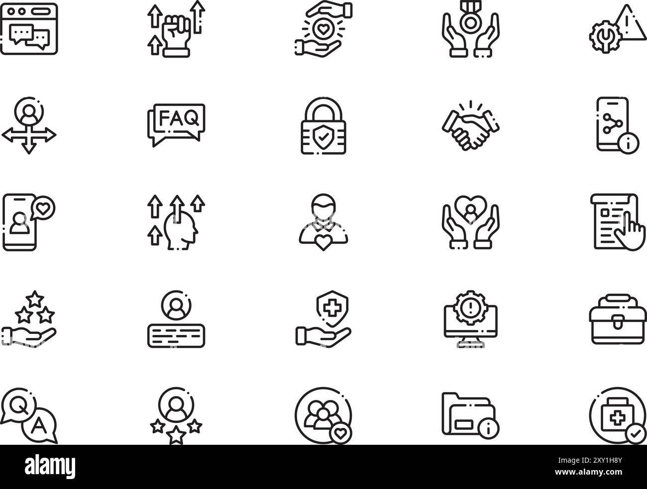 Support icons collection is a vector illustration with editable stroke