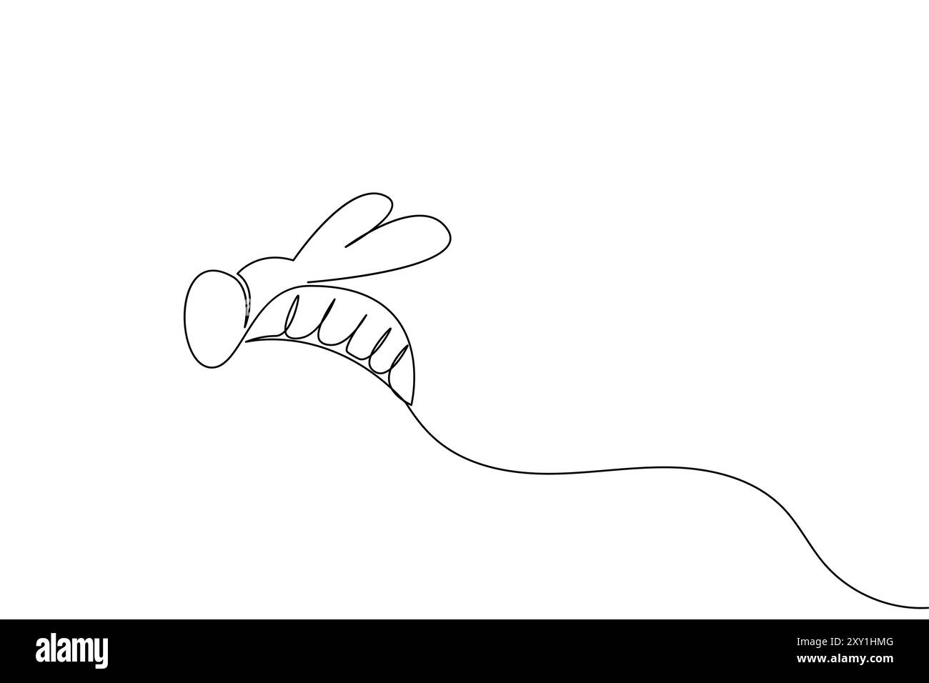 Bee one line art and continuous single line isolated outline vector ...