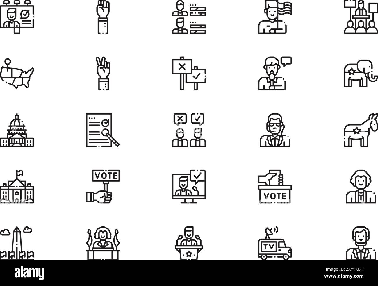 United states presidential election icons collection is a vector ...