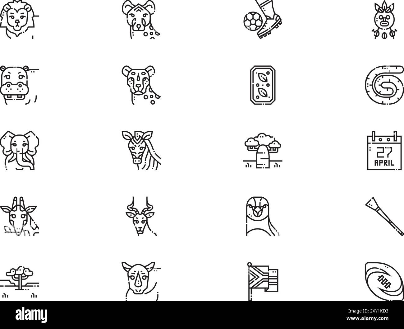 South africa icons collection is a vector illustration with editable ...