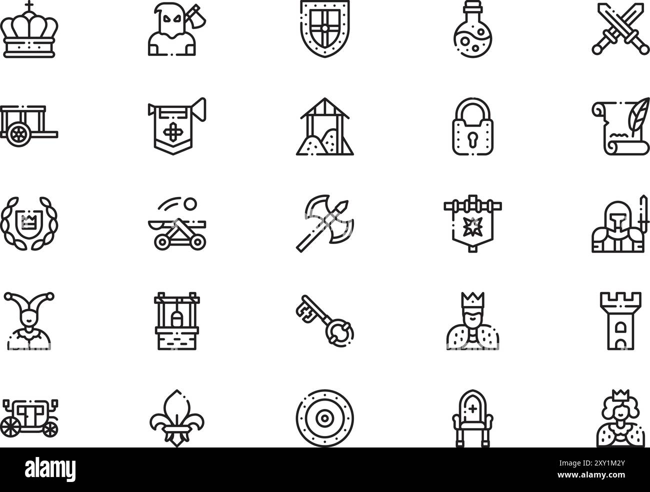 Medieval times icons collection is a vector illustration with editable ...