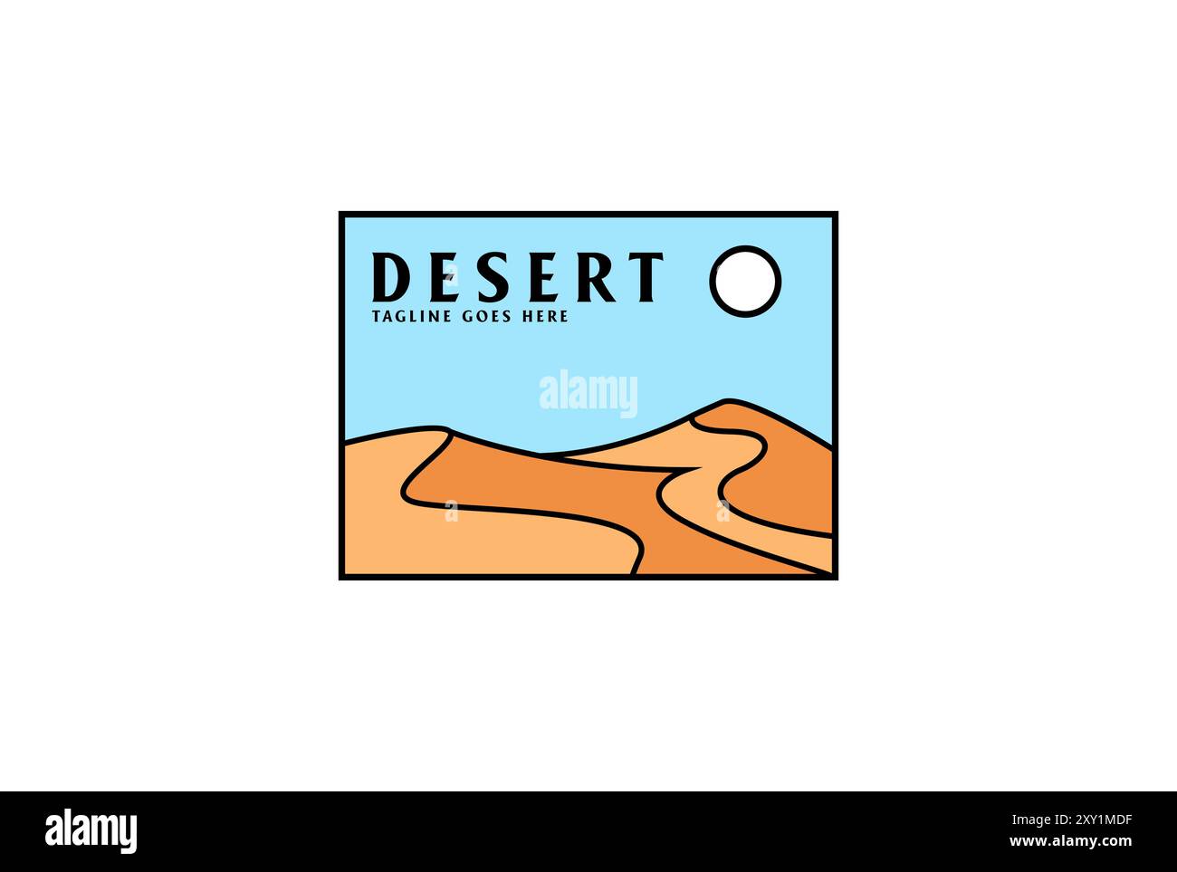 Rectangle Desert for T Shirt Logo Illustration Design Vector Stock Vector