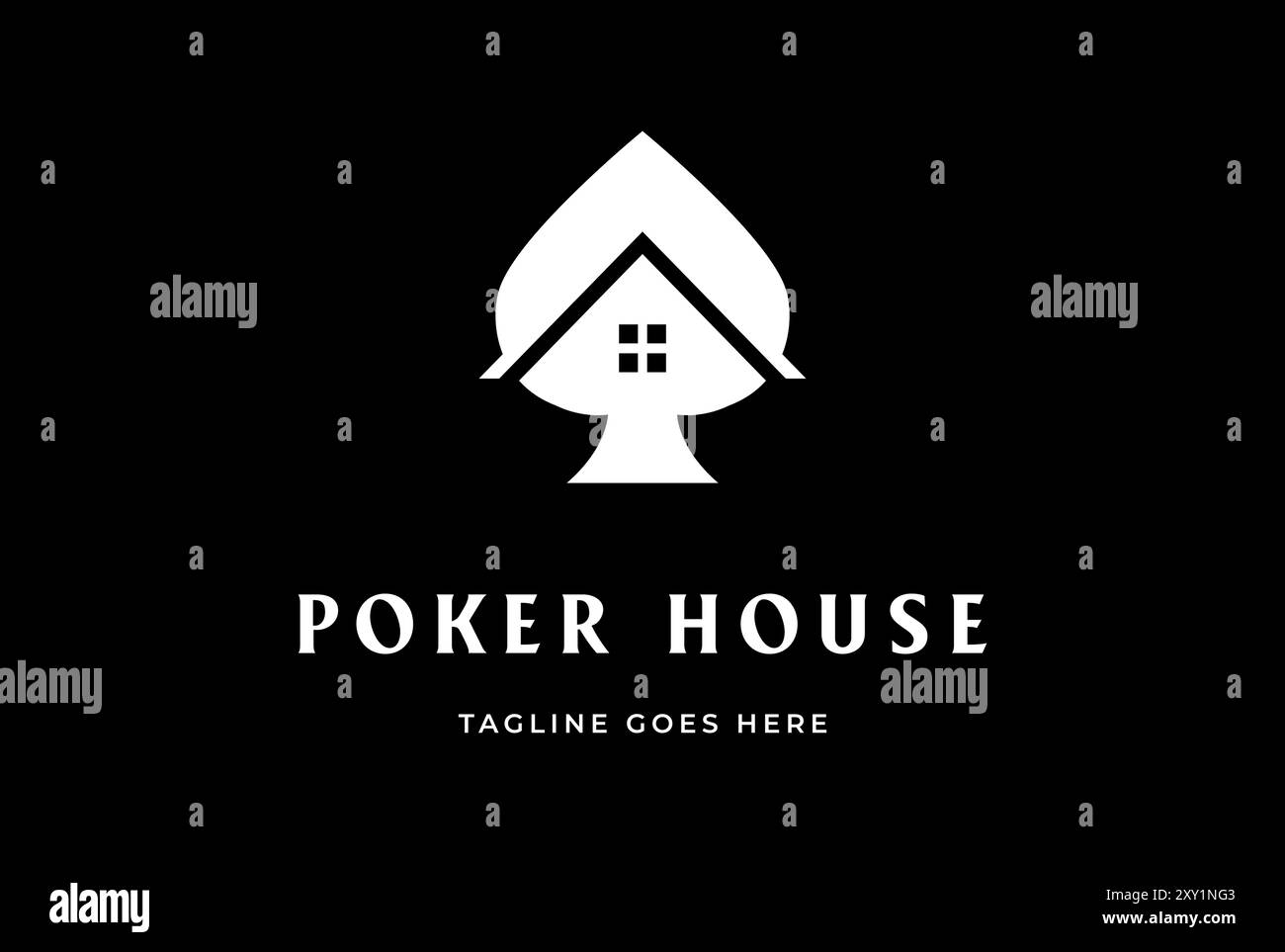 Simple Minimalist Ace Spade Scoop for Poker Casino House Logo Design Vector Stock Vector