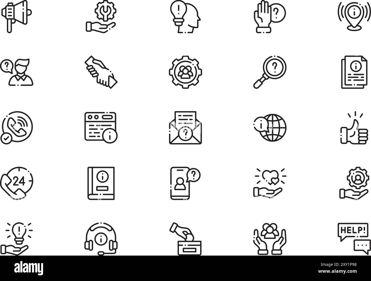 Support icons collection is a vector illustration with editable stroke ...