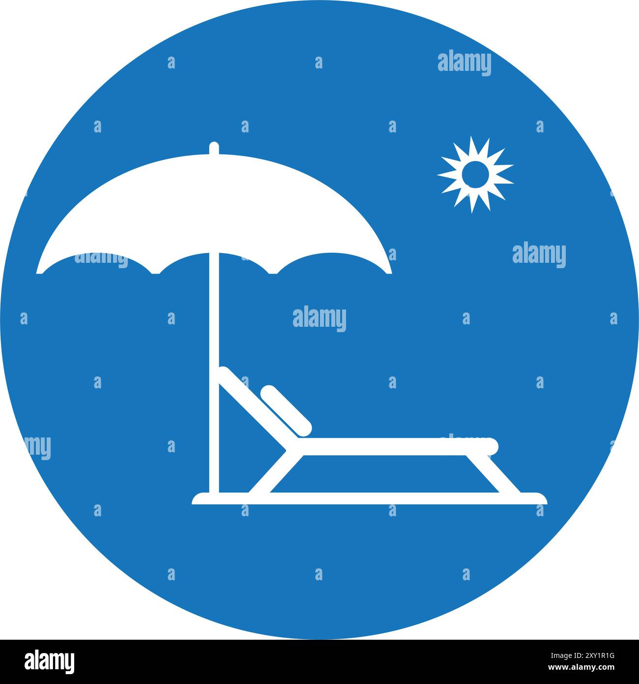 beach chair icon vector illustration logo design Stock Vector