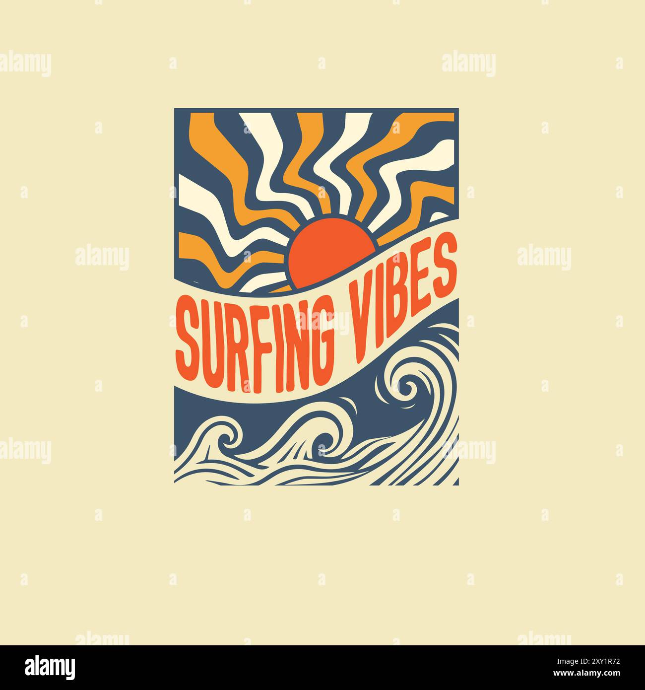 Surfing vibes Sunshine waves typography summer beach t shirt
