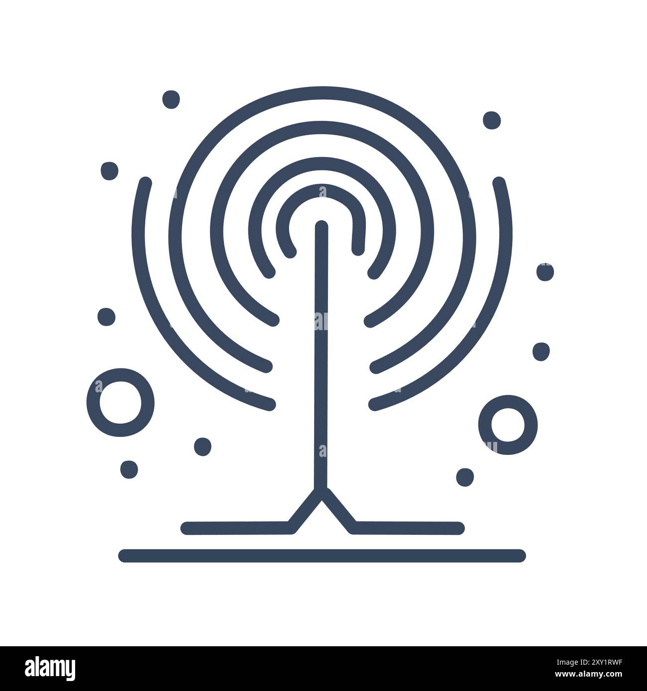 Abstract tree symbol illustration. Minimalist graphic design of a ...