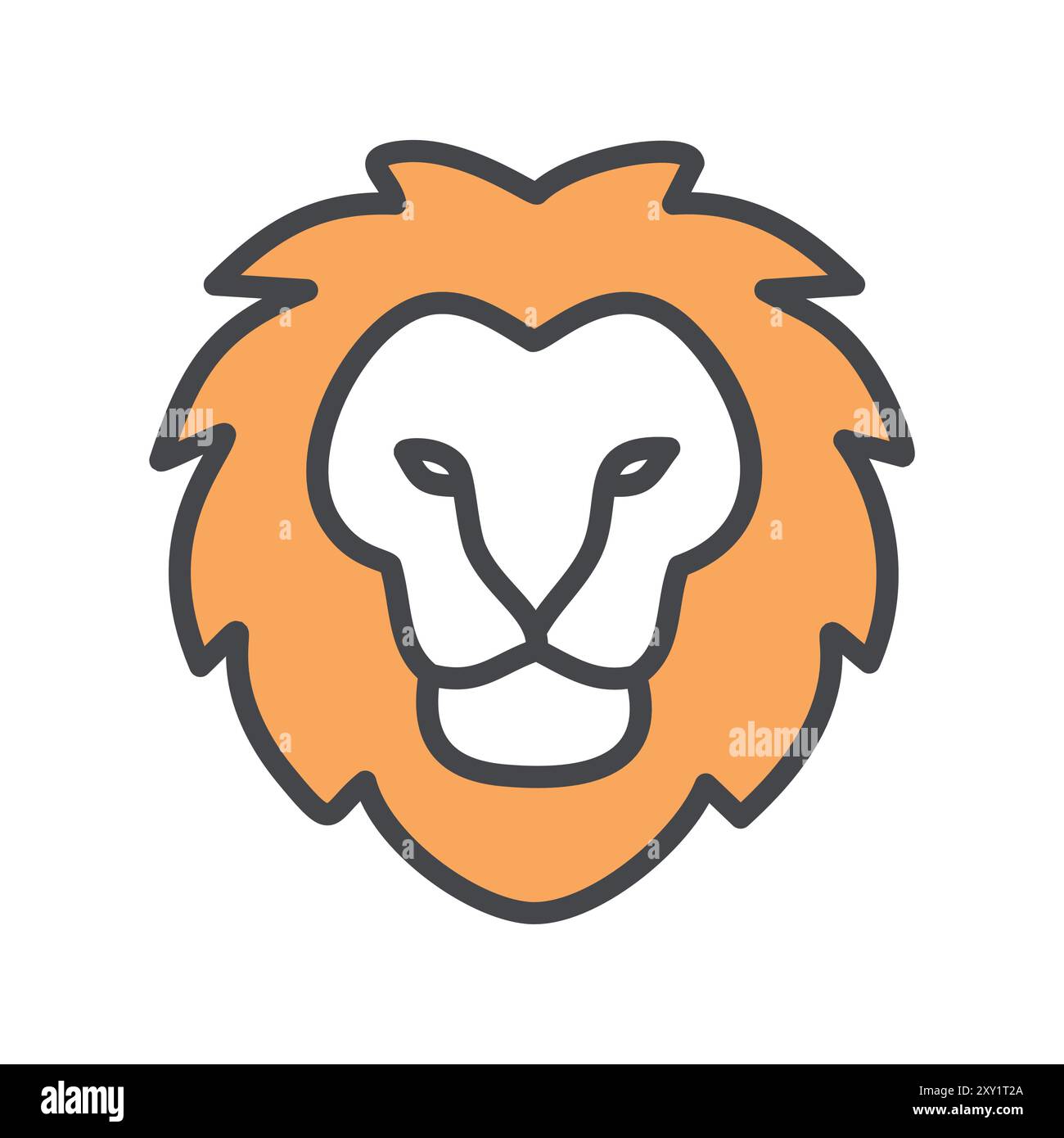 Lion head icon illustration. A simple yet powerful line art